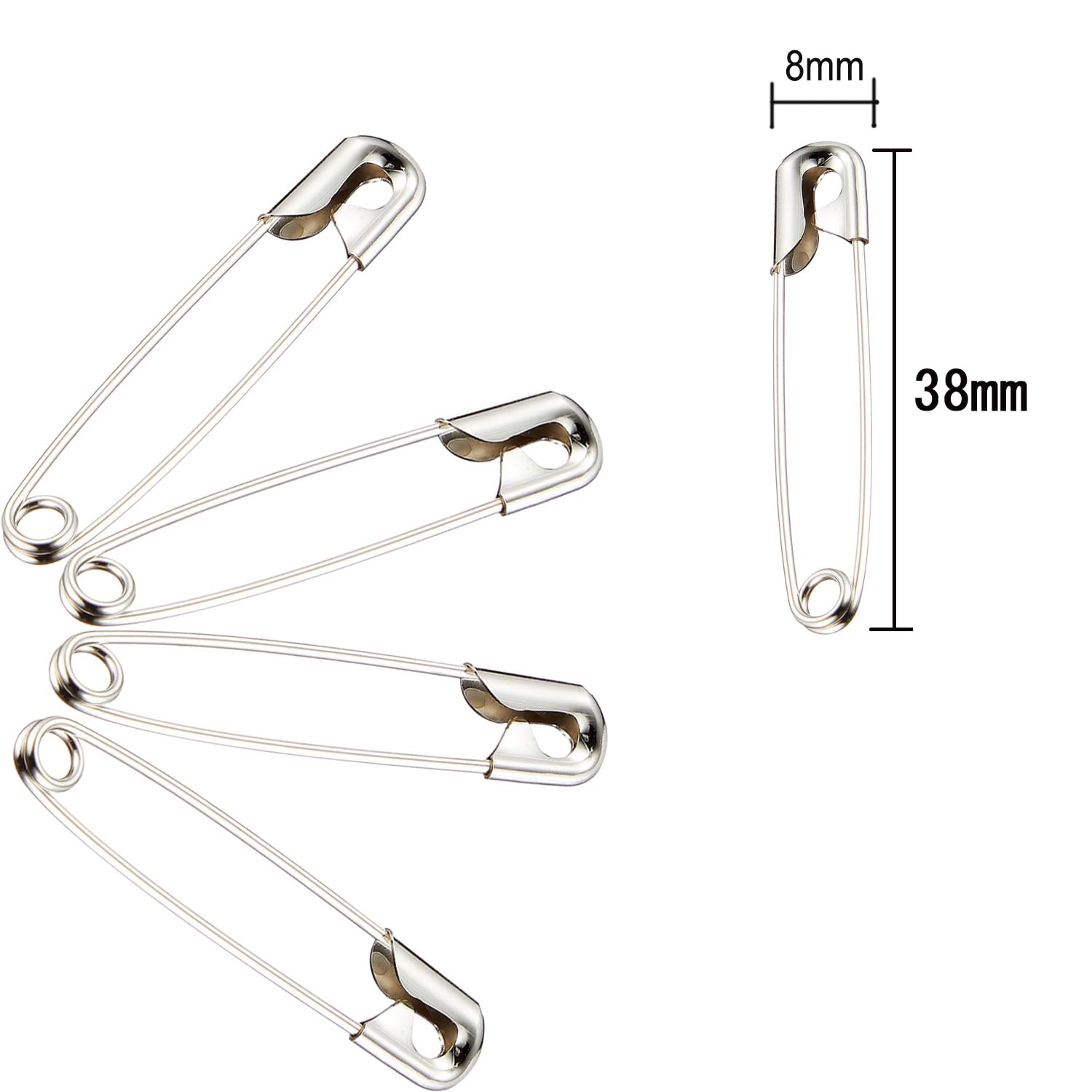 Amazon.co.jp: YOUOWO 安全ピン 特大 8 × 38 mm ステンレス鋼 シルバー 