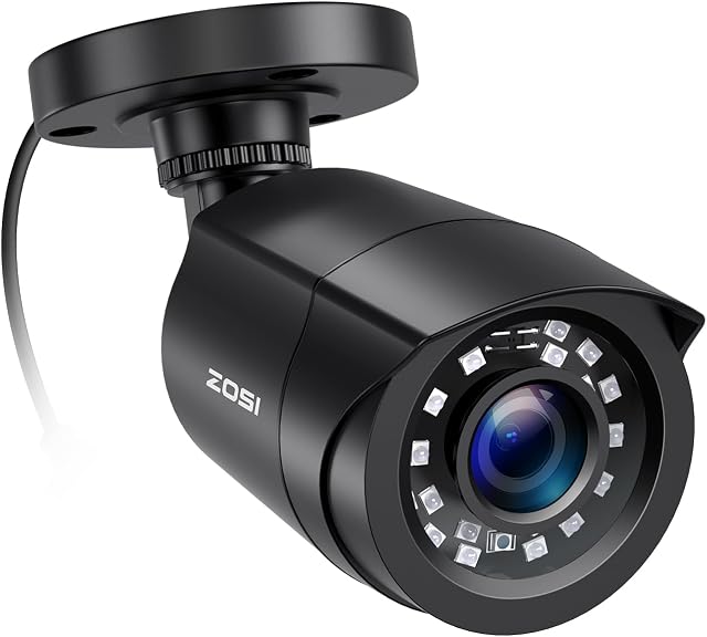 ZOSI 2,0MP 1080p 1920TVL Caméra de sécurité intérieure extérieure, Hybrid 4-in-1 TVI/CVI/AHD/CVBS CCTV Caméra,80ft IR Vision nocturne 960H,720P,1080P,5MP,4K Surveillance analogique à domicile DVR Système