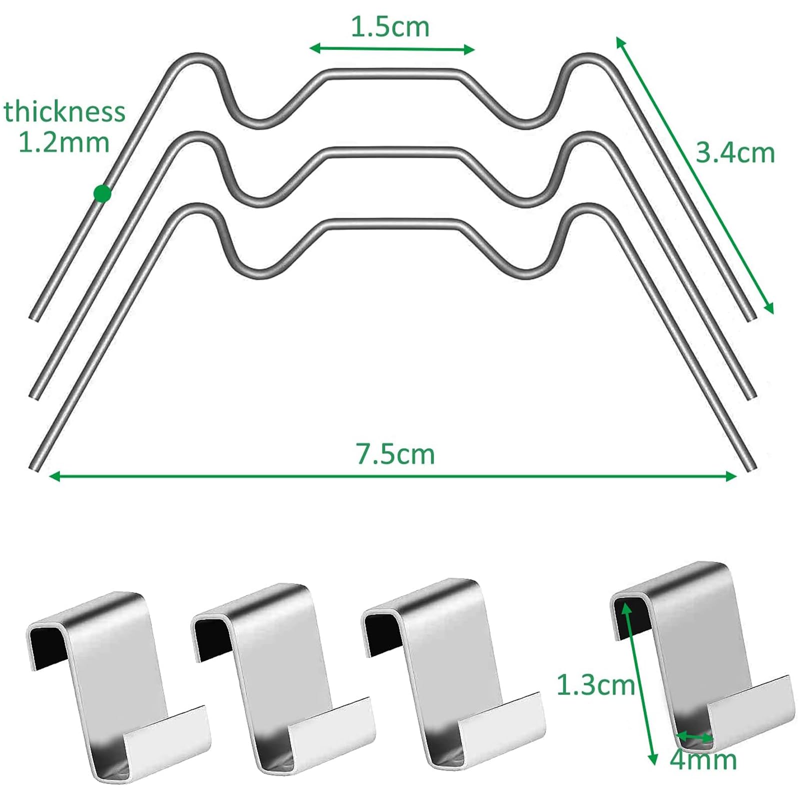 100pcs Greenhouse Clips for Fitting Glass, 50pcs W Greenhouse Glass Clips with 50pcs Z Greenhouse Glazing Clips, Greenhouse Glass Accessories Window Clip Glass Pane Fixings Clips - Image 2