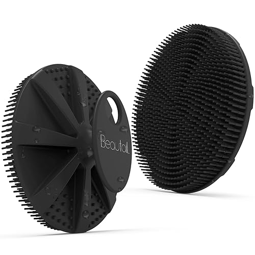 Paquete de 2 cepillos de baño de ducha de silicona, más higiénico que la esponja lufa tradicional, enjabona bien, de larga duración, exfoliante