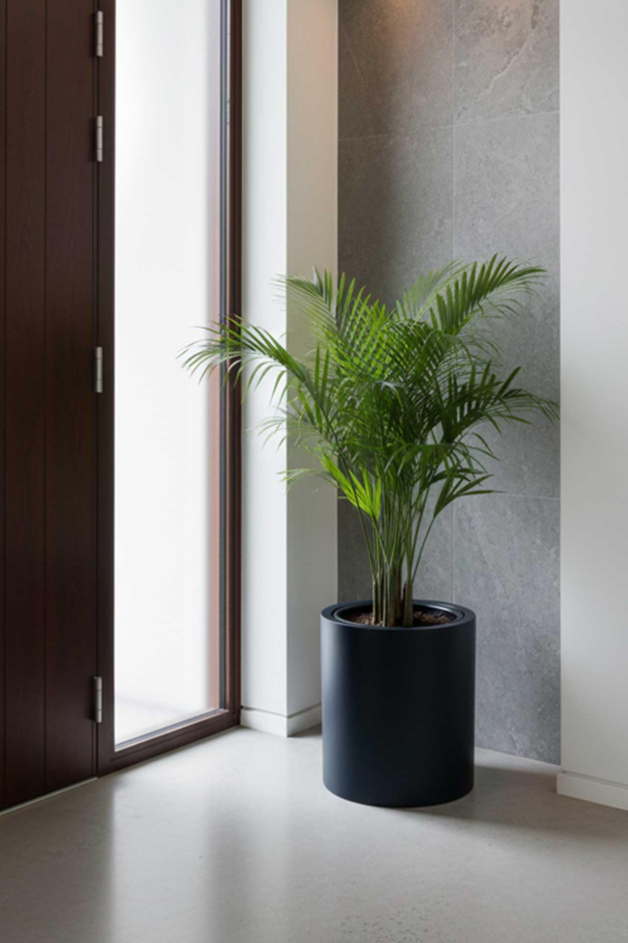 VIVANNO Pflanzkübel ESTRA Fiberglas, 35x40 cm, Anthrazit - Blumentopf | Wetterfester Pflanztrog für Innen & Außen, inklusive schwarzem Kunststoffeinsatz für optimale Pflanzenpflege & Design