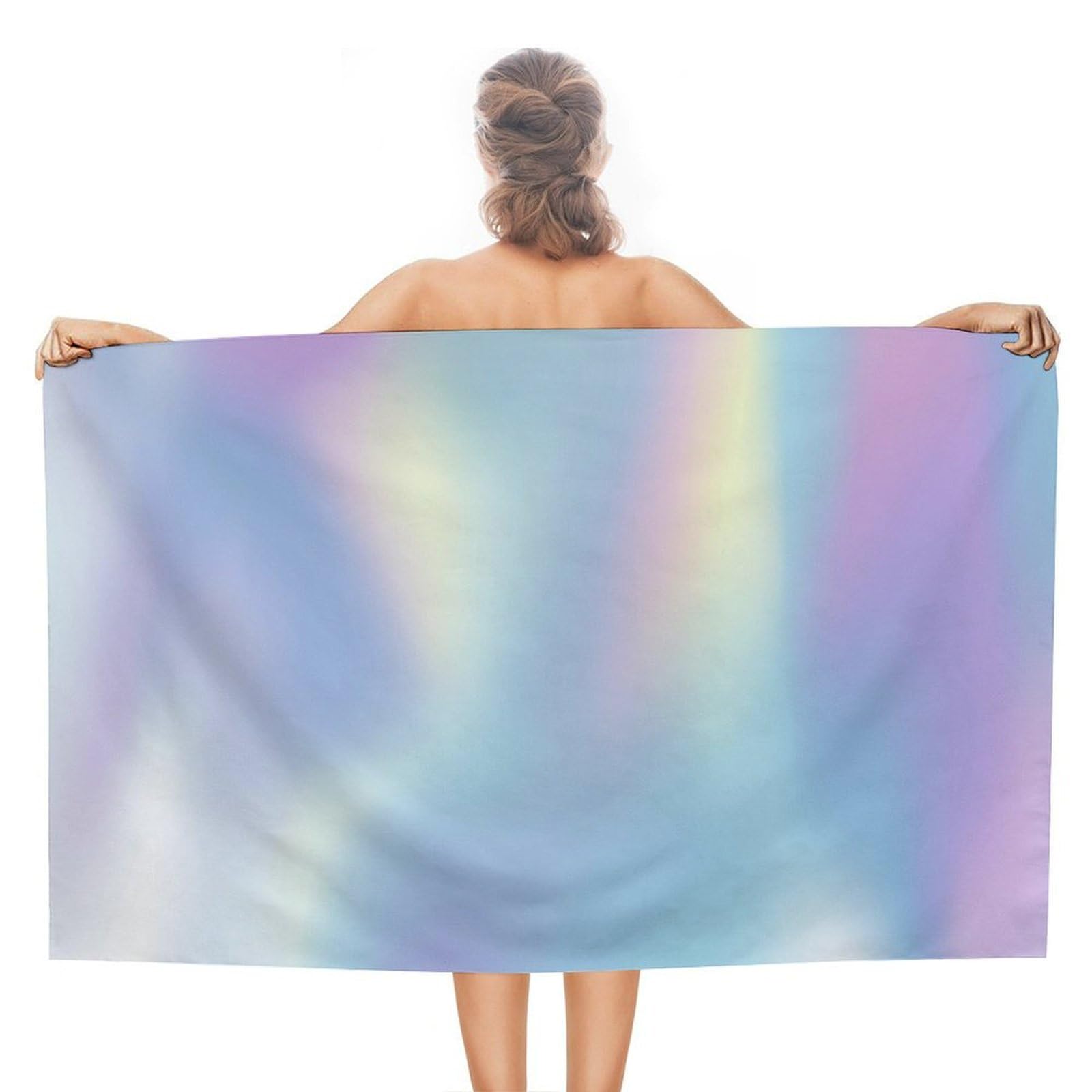LSRCPD Abstract Color Beach Towel Sand Free Microfiber Large Shower Towels Multipurpose Absorbent for Bathroom Pool 130x80 CM