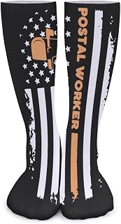 Lsjuee Postal Worker Flag Unisex Compression Socks Thick High Socks Warmer Long Socks