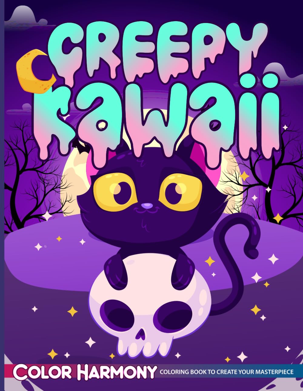 Creepy Kawaii Pastel Goth Coloring Book: Cute and Simple Chibi Horror Fun for Stress Relief and Relaxation: Spooky Gothic Coloring Pages for Kids and Adults (Kawaii Coloring Boook)