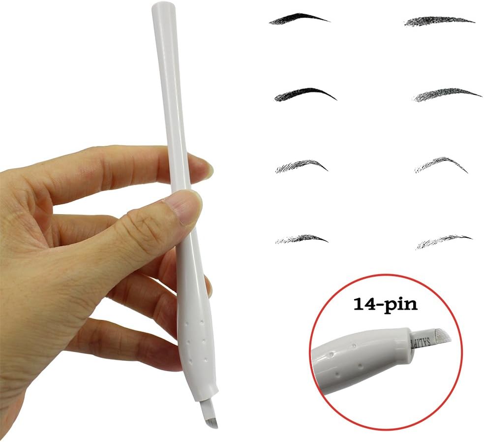 Xiaoyu 5PCS Disposable Microblading Manual Pen with Needle Semi-permanent Makeup, F14 Needles, 2 g (Pack of 5) - Image 4