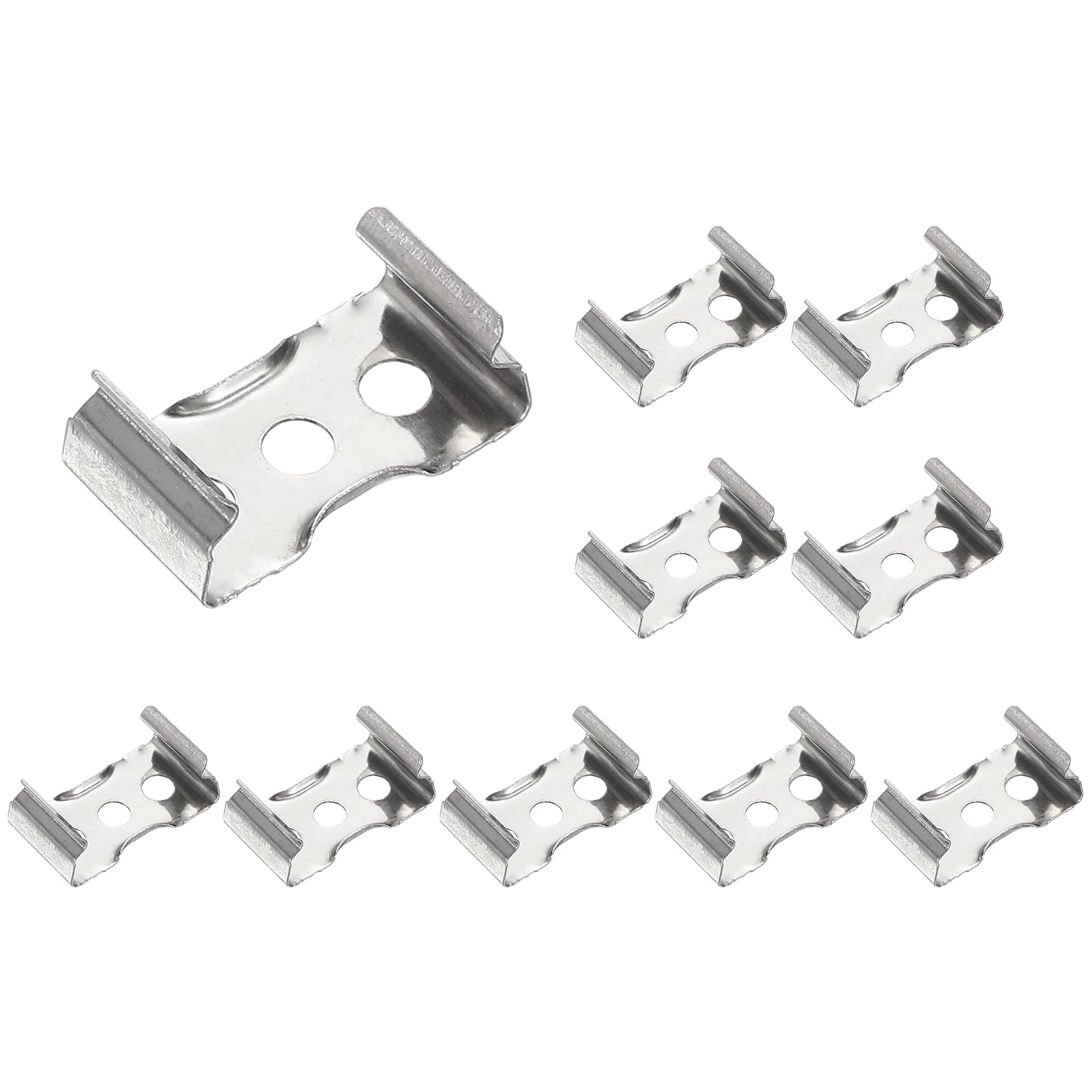 sourcing map 45 Pcs T5 Clips Bracket Hanger for LED Light Bulbs 0.9"x0.5"x0.35" One-Piece LED Fluorescent Tube Replacement Mounting Accessories with Screw for Lamp Holder Support Pipe, Silver