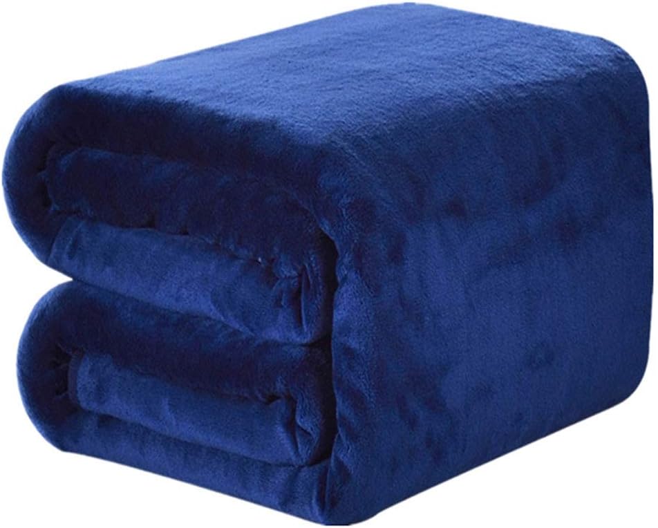 DREAMFLYLIFE Luxury Fleece Blanket All Season Blanket Super Soft Blanket Bed Warm Blanket Couch Lightweight Blanket Dark Blue Throw-Size,50x61 in
