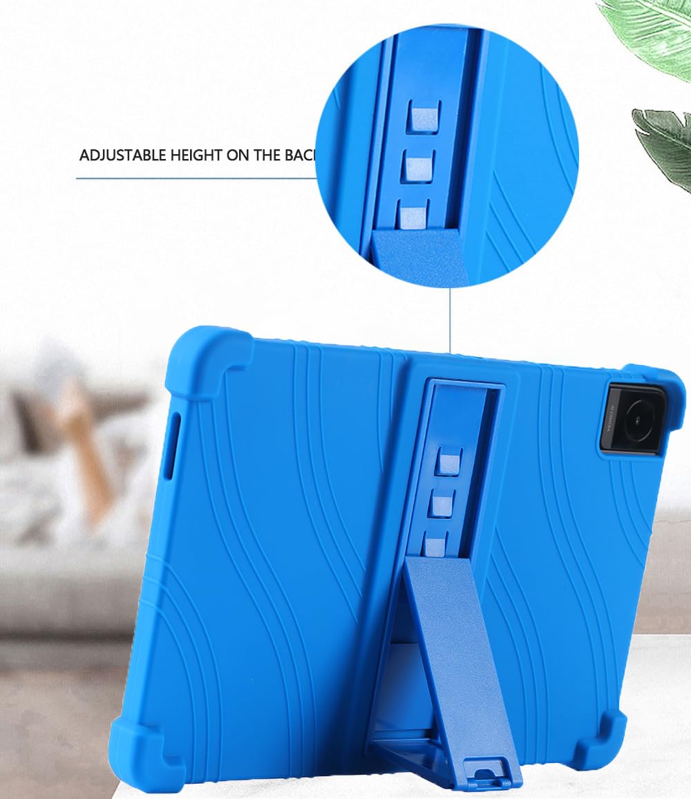 Junfire Custodia Antiurto Per TABWEE T60 Pro/TECLAST T65 Plus/T65/DOOGEE Tab G6 Max (13.4″) – Silicone + PC Con Supporto Pieghevole, Blu