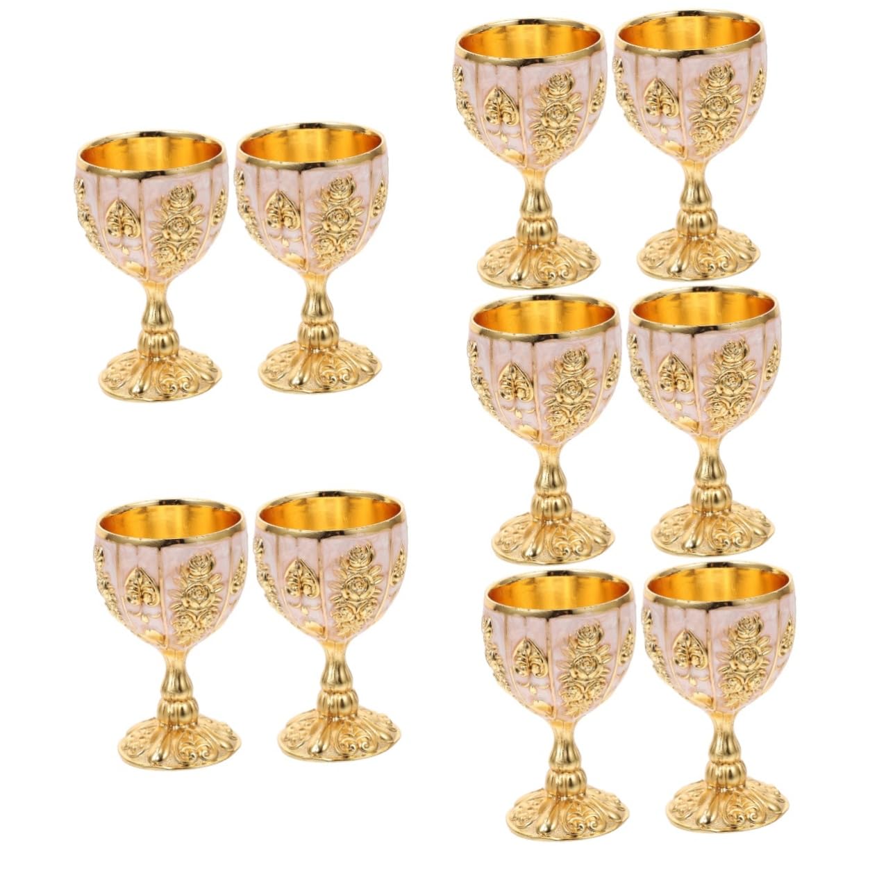 PRETYZOOM 10 Piezas Copa De Vino Europea De Alta Adornos Retro Taza De Té Vasos De Té Helado Copa De Cáliz Para Celebraciones Reales Recipiente Para Beber Taza De Caldero Taza De Cáliz