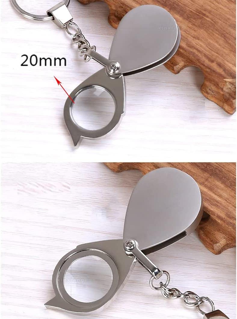 Lupa 2 szt. 15x W całości z metalu Mini lupa Składana kieszonkowa lupa z lupą z metalową obrotową osłoną ochronną do biżuterii, czytania, hobby, nauki, okularów Bo A (kolor: Sil Beauty Comes