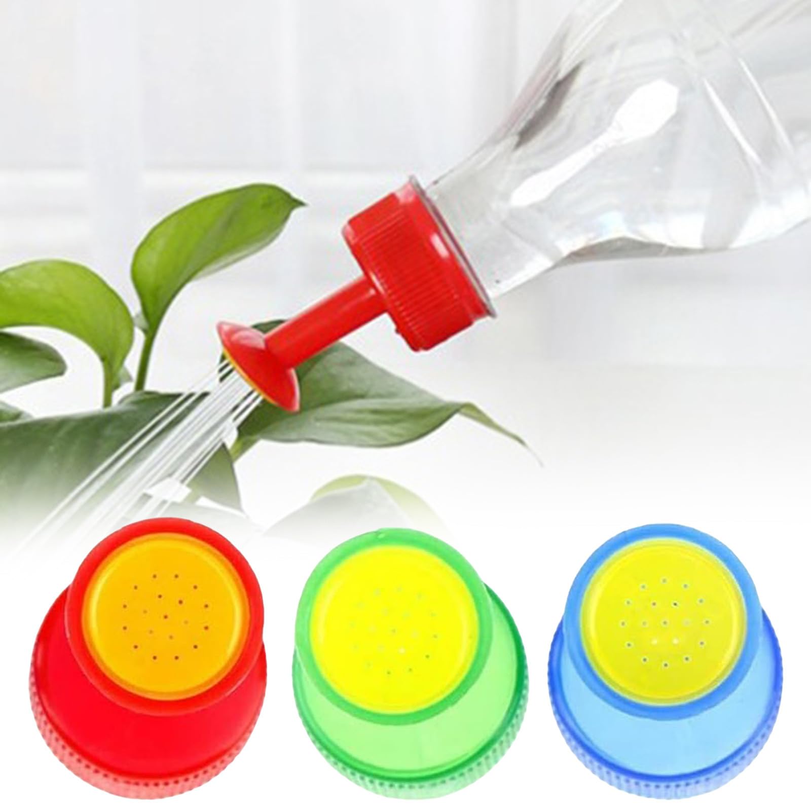 Dempiire Garden Flower Bottle Top Sprinkler, Bottle Cap Nozzle for Plants,Portable Outdoor Bottle Accessories for Dogs Shower, Sprinkler Head Cap (Green)