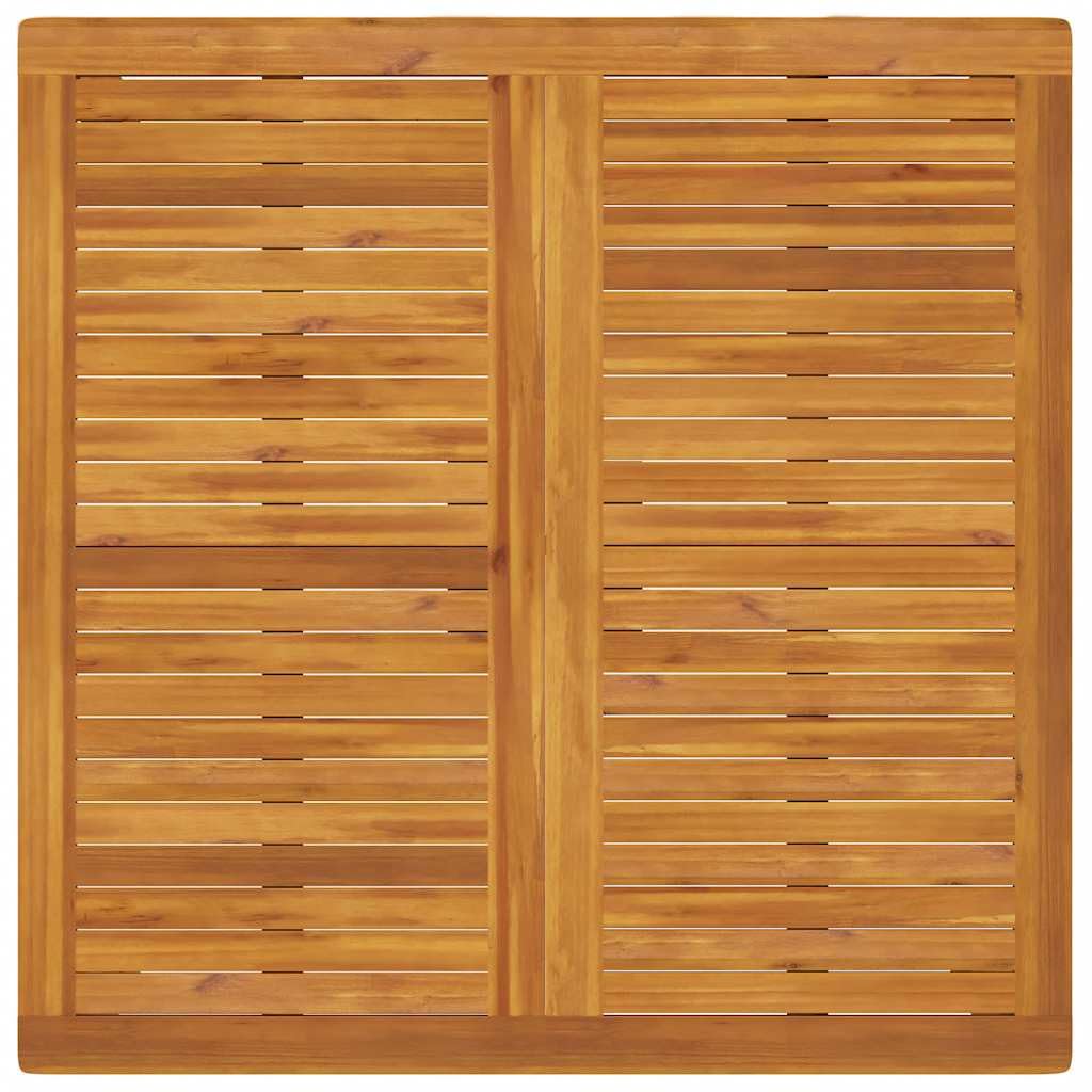 Masywny stół ogrodowy z drewna akacjowego, kwadratowy stół do jadalni 110 x 110 x 75 cm, na taras, do ogrodu i na podwórko, wytrzymały i łatwy w pielęgnacji blat stołu z litego drewna
