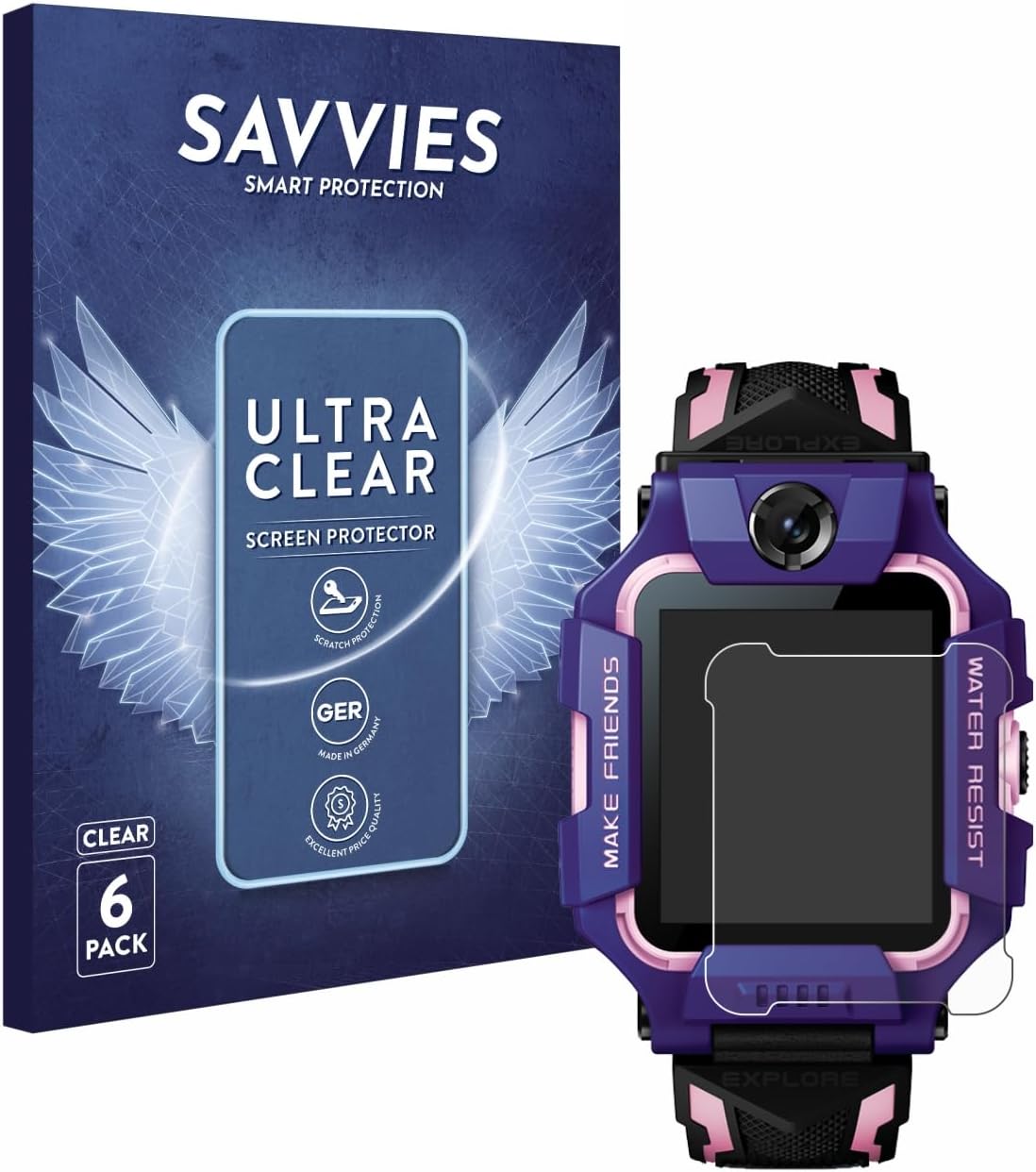 Savvies6 Pack Screen Protector compatible with Imoo Watch Phone Z6 Protection Film Clear