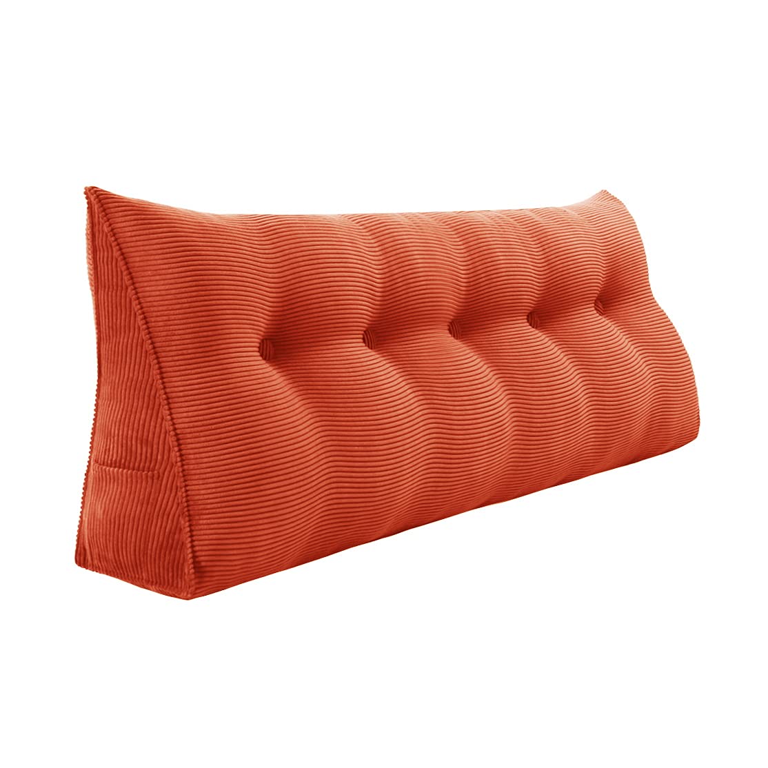 VERCARTWedge Headboard Pillows Bed Wedge Pillow Headboard Wedge Pillow Triangle Pillow Wedge Daybed Pillows Bolster Pillow Headboard with Removable Cover Rusty Orange Queen
