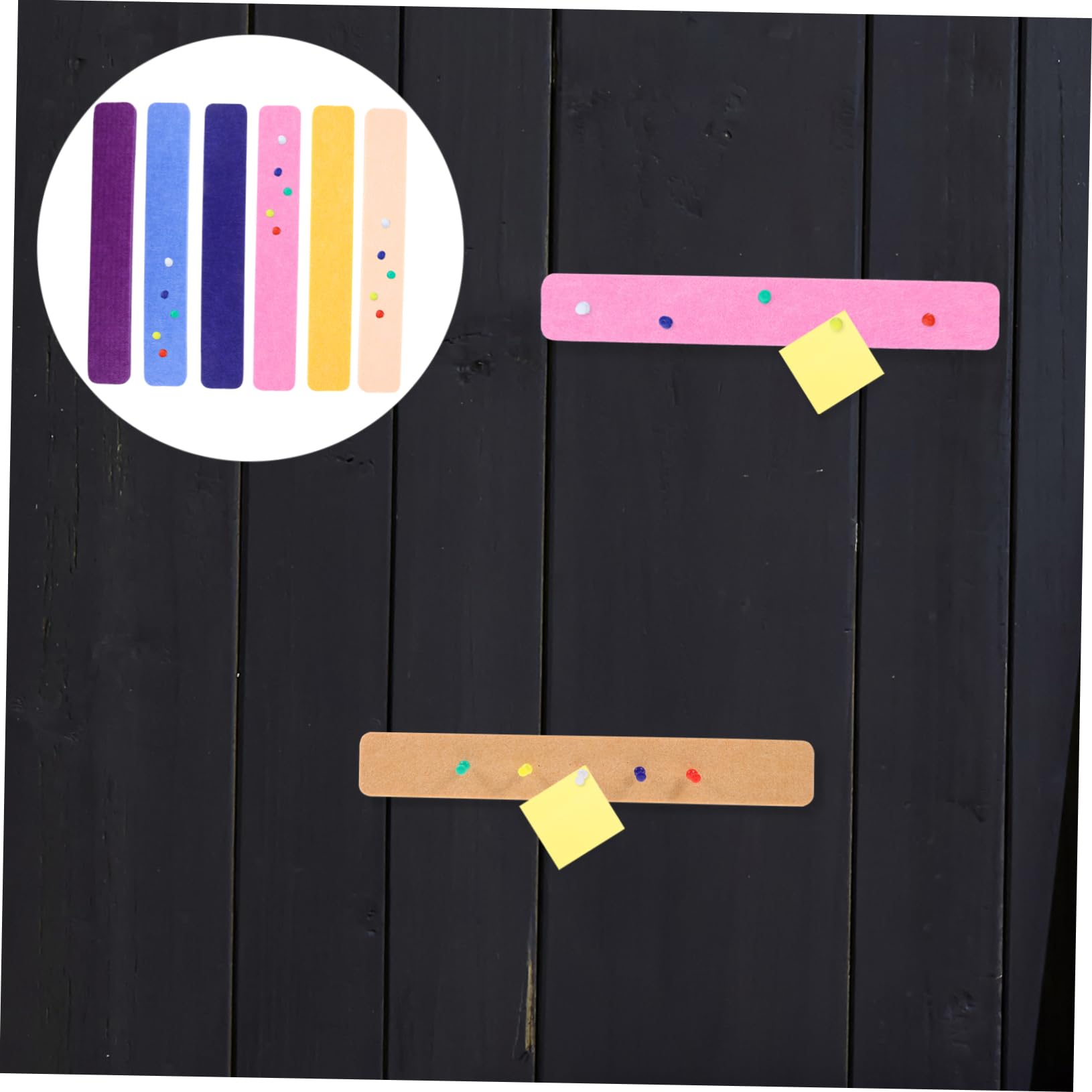 OFFSCH 6Pcs Felt Bulletin Board Strips for Wall Self Adhesive Pin Board Strips Wall Decor for Office and Home Easy to Use No Damage to Walls Background Decoration