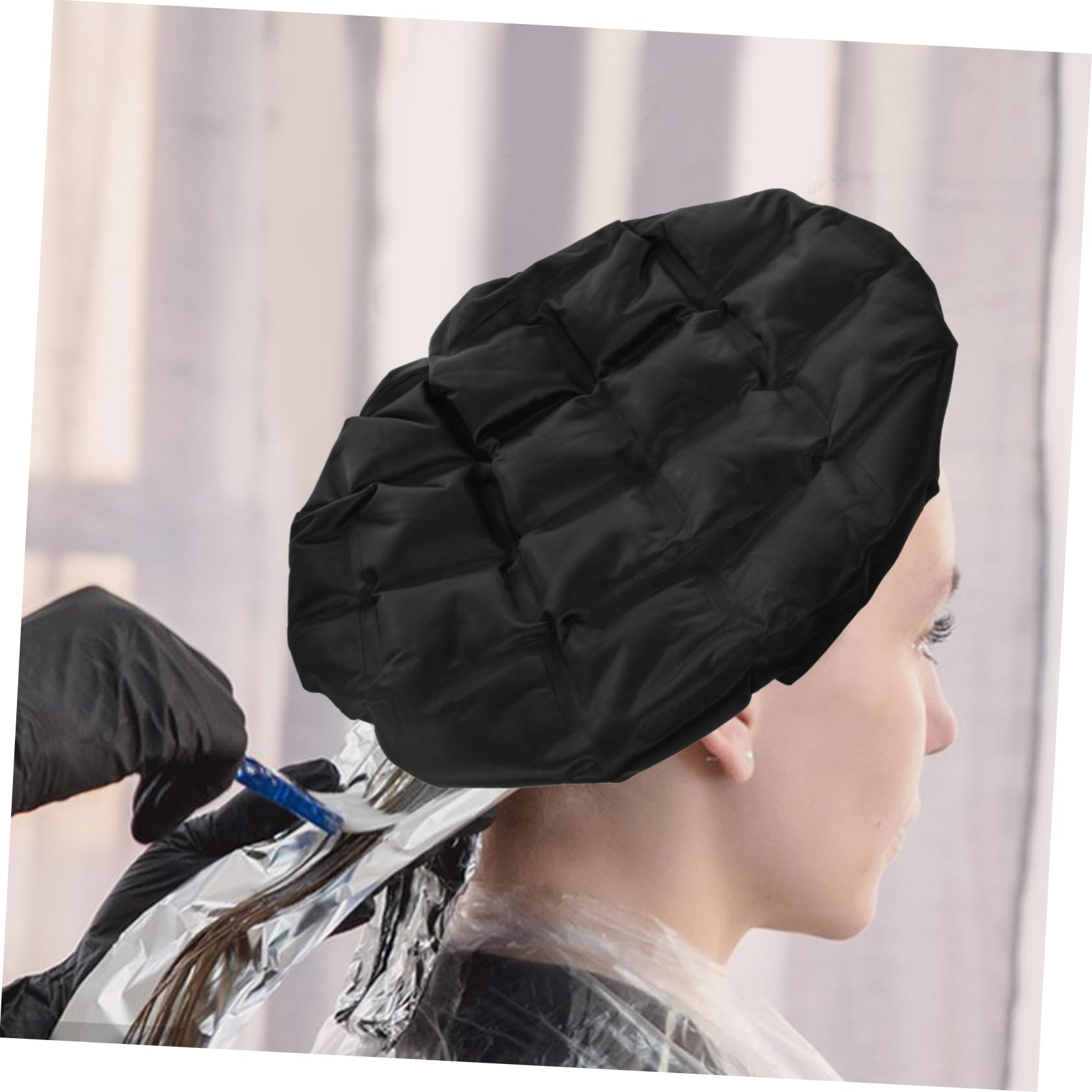 Thermohaube für Haare, Kalt und Warm Nutzbar, Schwarze Haube