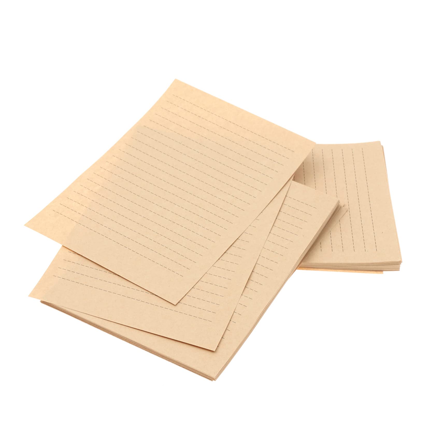 100 Sheets Kraft Paper Retro Ruled Letter Paper Vintage Easy Writing Stationery Paper Material Practical for Letter Making and Doodling