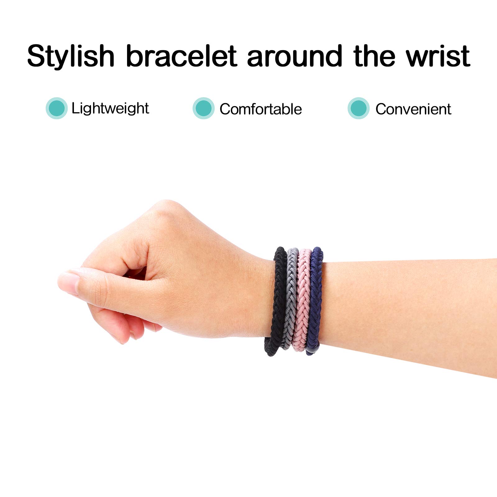 COZEASY 12 pcs Assorted Elastic Hair Ties, No-Metal Gentle Secure Hold Ponytail Holders - Image 3