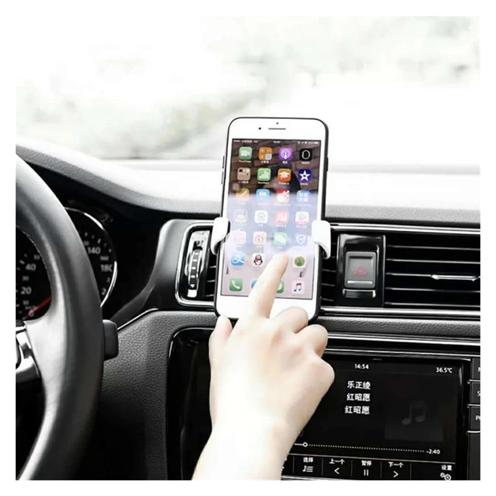 Porta Cellulare Auto Per il supporto per telefono con clip per bocchetta dell'aria per auto Sa&ms&un&g(Metal Grey)