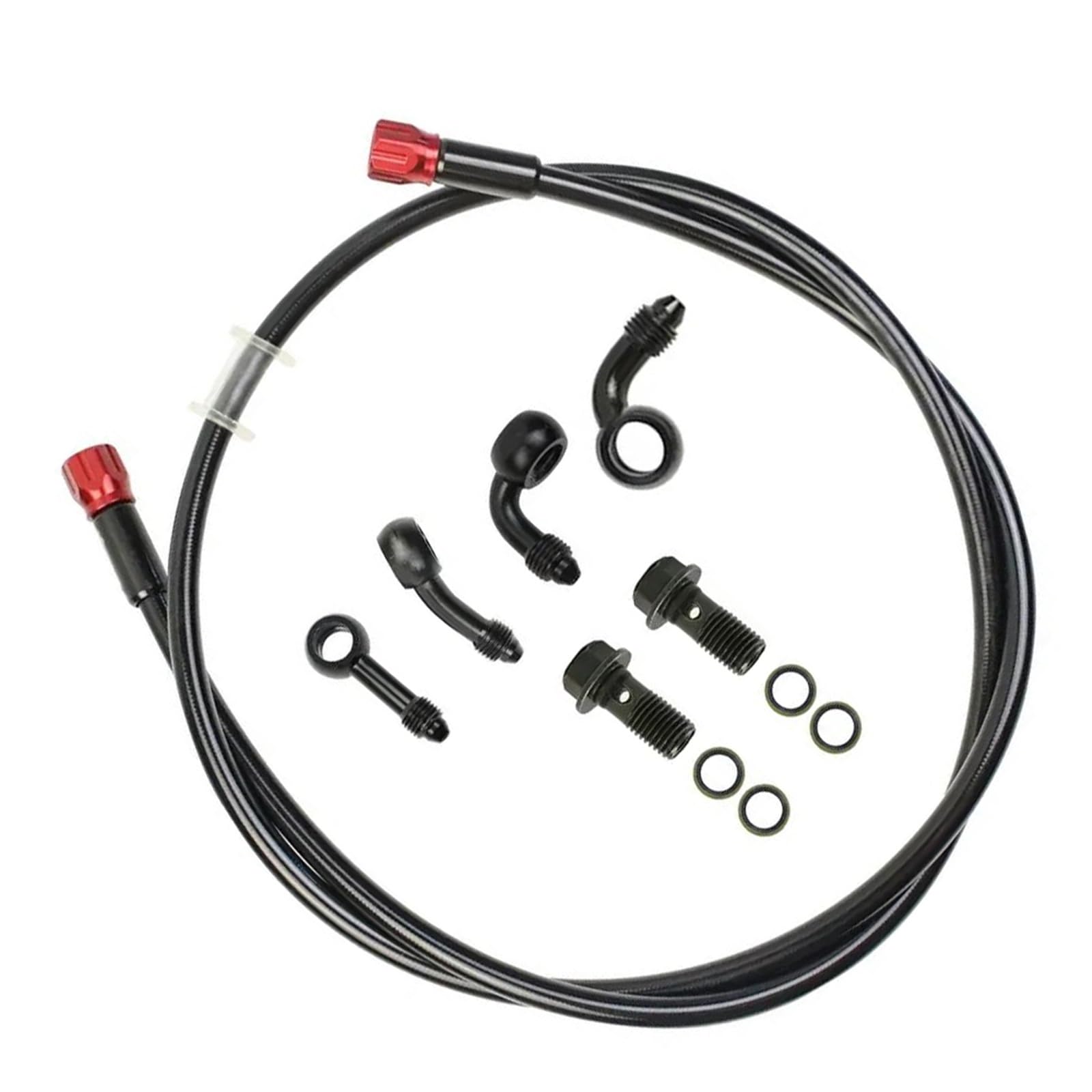 Hydraulic Brake Hose Universal M10 Motorcycle Dirt Bike ATV Moped Scooter Cub Quad Steel Hydraulic Brake Clutch Line Hose Tube(220cm)