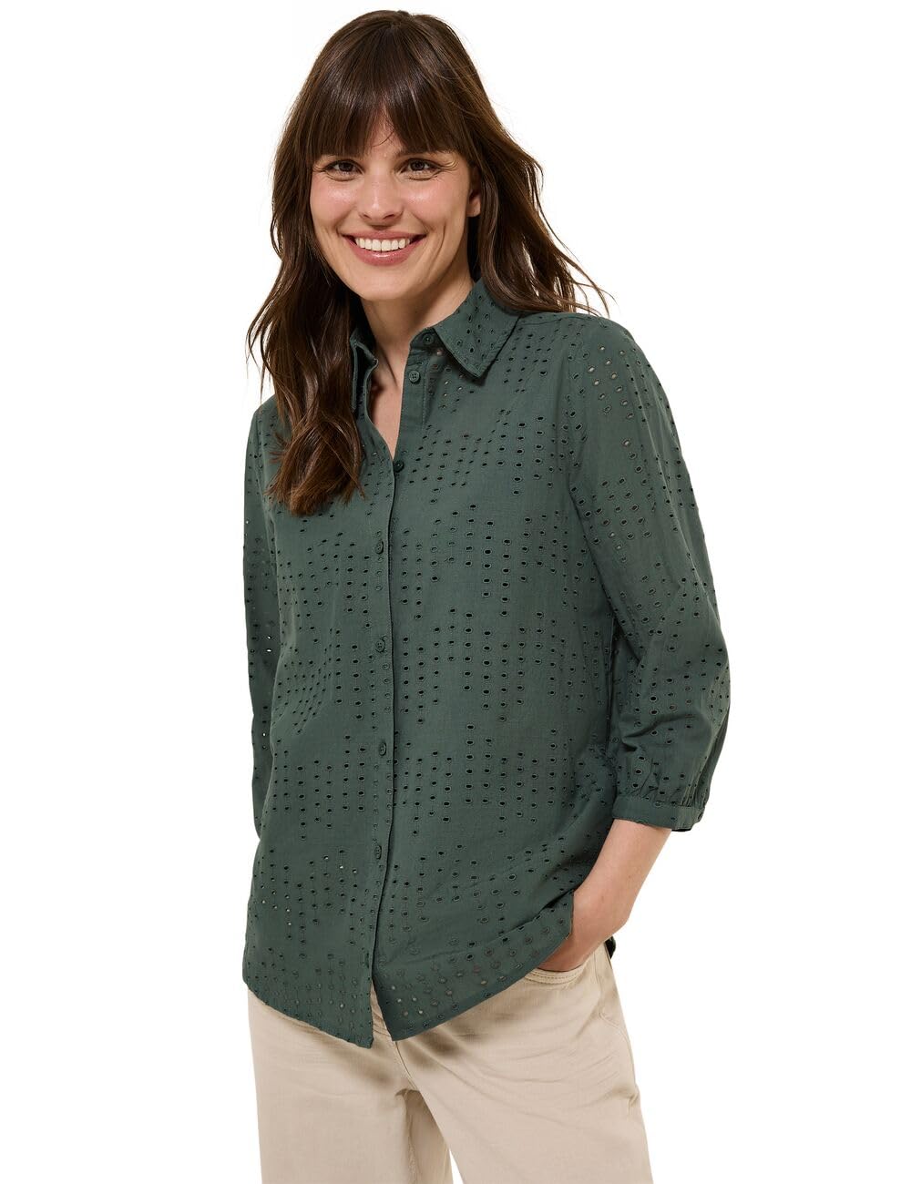 Cecil Damen Hemdbluse mit Lochstickerei