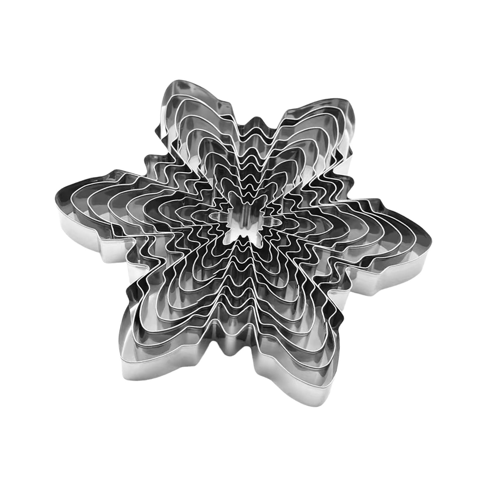 Kalttoy Of 10 Nonrust Steel Snowflake Cookie Stamp Christmas Baking Tool for Holiday Cookie Decorating and Gift Giving Christmas Decorating Set