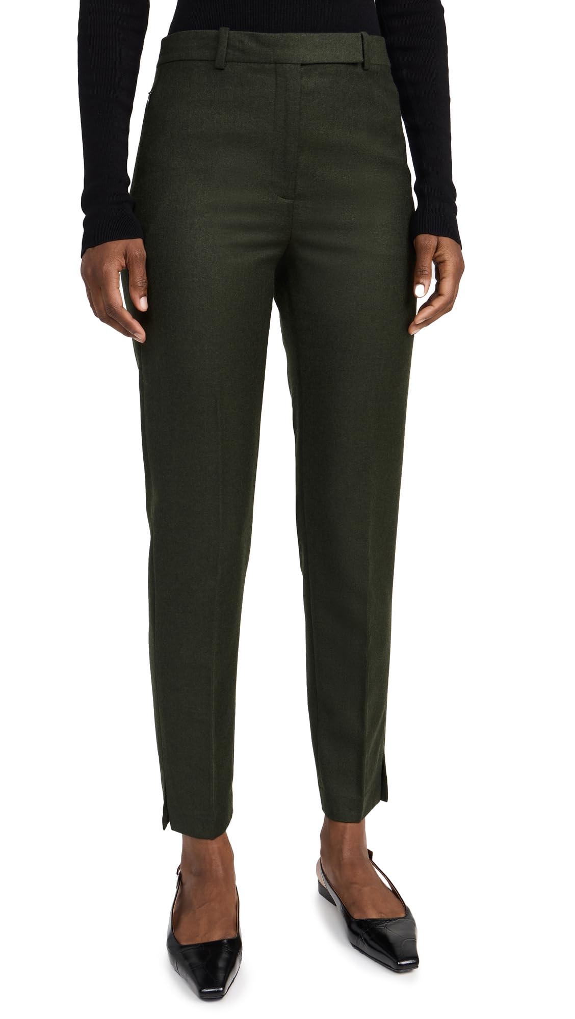 Theory Womens High Waisted Taper Pants