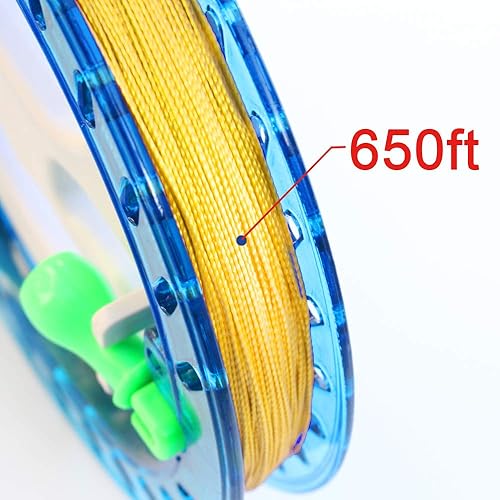 Miniatura 26 de Hengda Kite - Bobinador profesional para exteriores, con rueda de agarre de carrete de bobina y cuerda de volar de 198 metros (27 kilos)