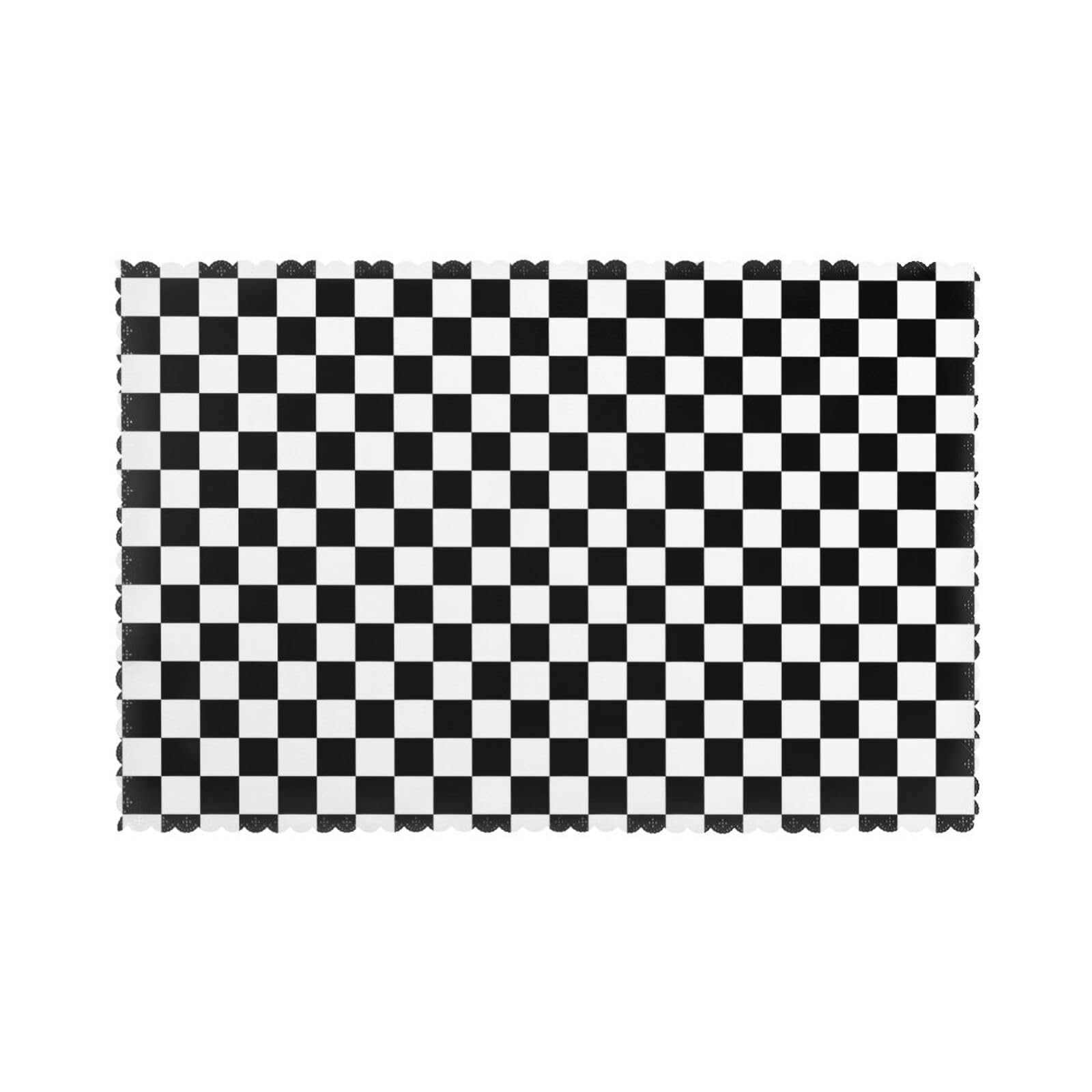 YYHHAOFA Black and white checkered Prints Placemats Set of 6 12x18in – A Thoughtful Housewarming Gift for Stylish Hosts
