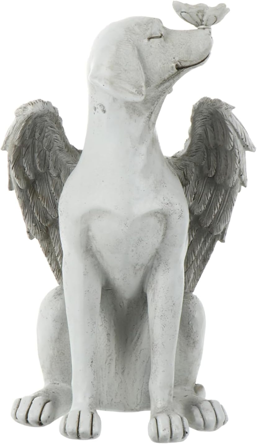 Dog Memorial Stone Resin Garden Ornament Angel Pet Statue for Dog Loss