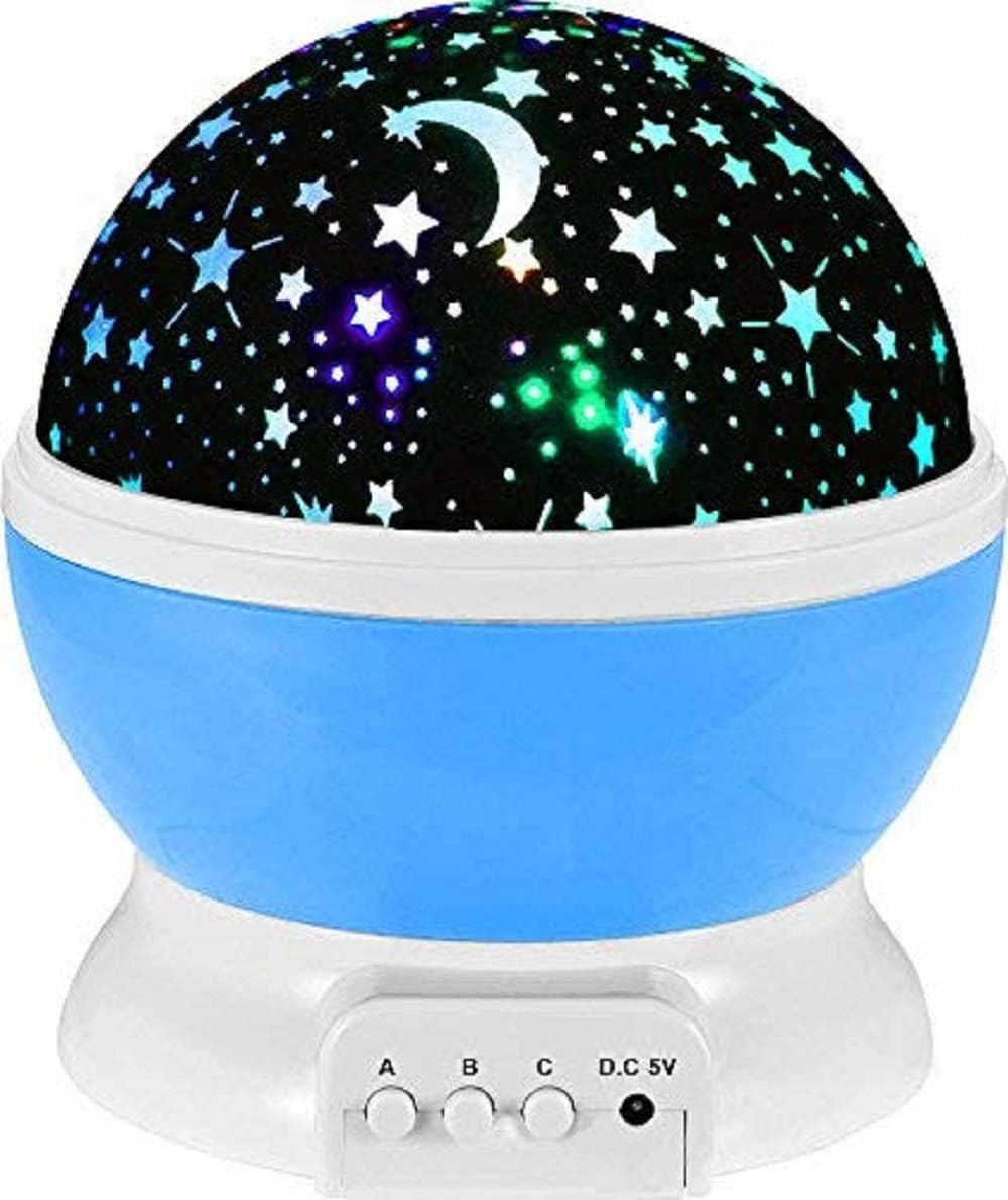 Romantic Sky Star Master Night Light Projector Lamp with USB 9 Colour 4 LED Rotation (Blue)
