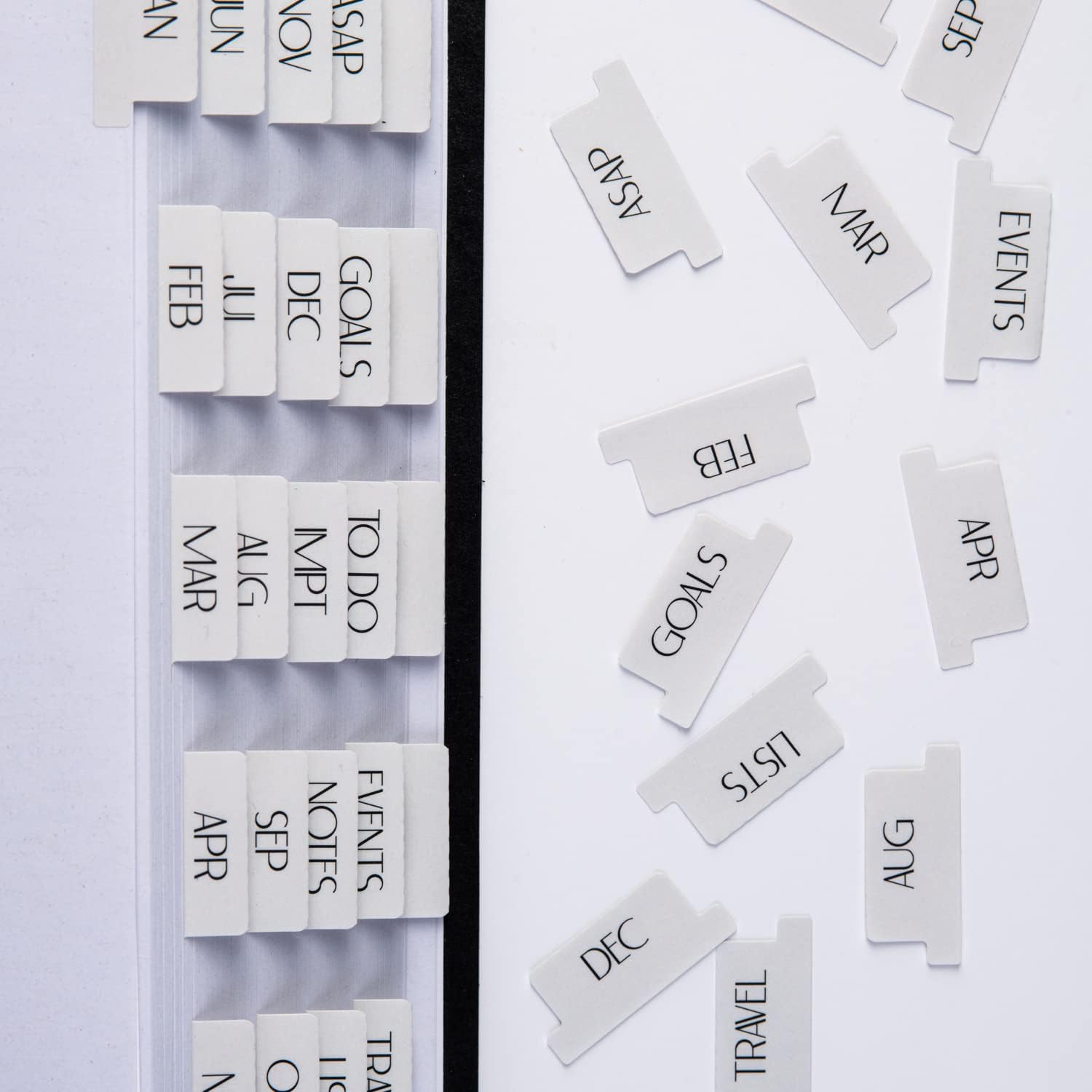DiverseBee Laminated Planner: 24 Peel and Stick Tabs (12 Monthly, 4 Blank), Sand Color Dividers image 5