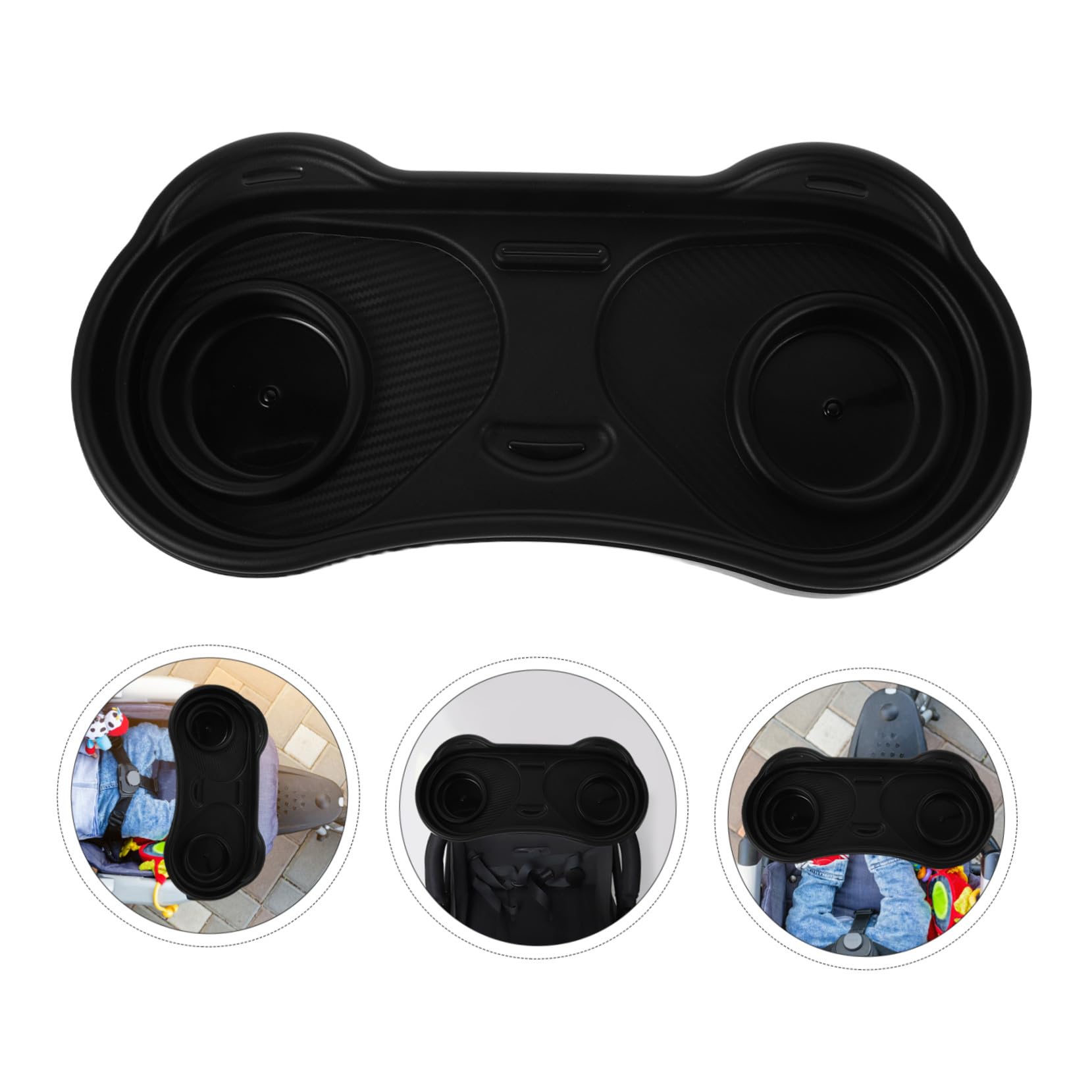 Hohopeti Vassoio per Passeggino Forma di Panda Antiscivolo e Rimovibile Porta Snack e Bicchiere Organizer per Accessorio Pratico per Uscite Quotidiane e Viaggi