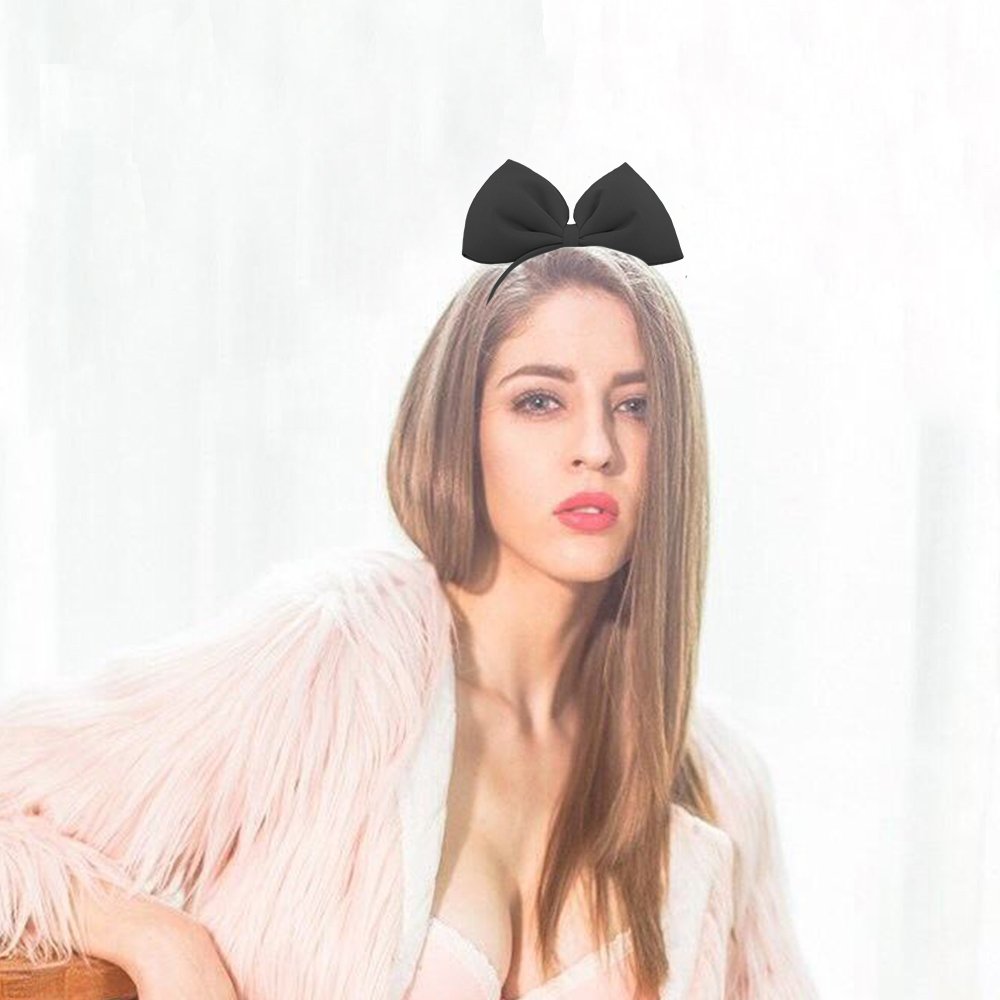 Bow Headband Red Bowknot Headband Big Bow Hair Hoop Cute Girls Kids Party Decoration Headdress Cosplay Costume Headwear Halloween Makeup Handmade Headpiece Hair Band Elastic Hair Accessories 1 Pack : Beauty
