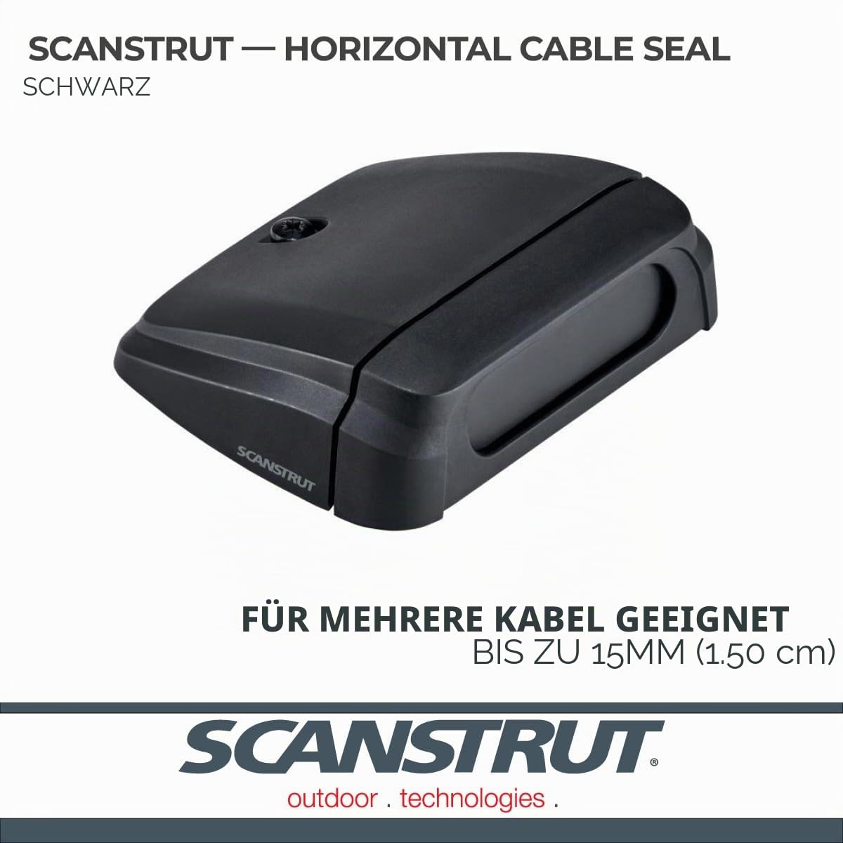 Scanstrut DS-H-Multi-BLK Horizontale Kabeldichtung - IP68 wasserdichte Multi-Kabeleinführung | Marine-Qualität, UV-beständig für Wohnmobil, Boot & Dachinstallationen