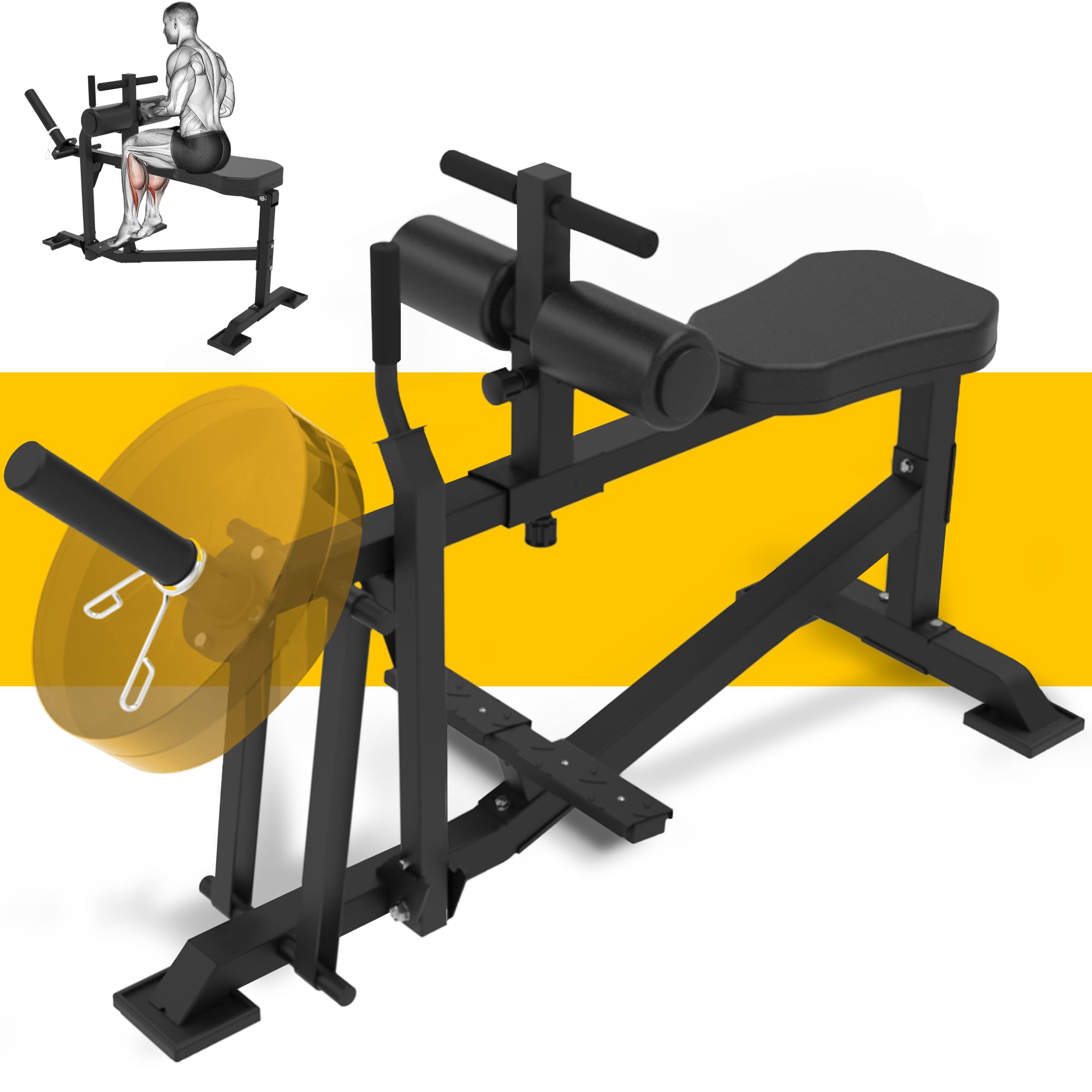 GUUG Máquina para pantorrillas Wedentraine Wadendehner sentado: Entrenador de piernas sentado para el hogar, entrenamiento de piernas