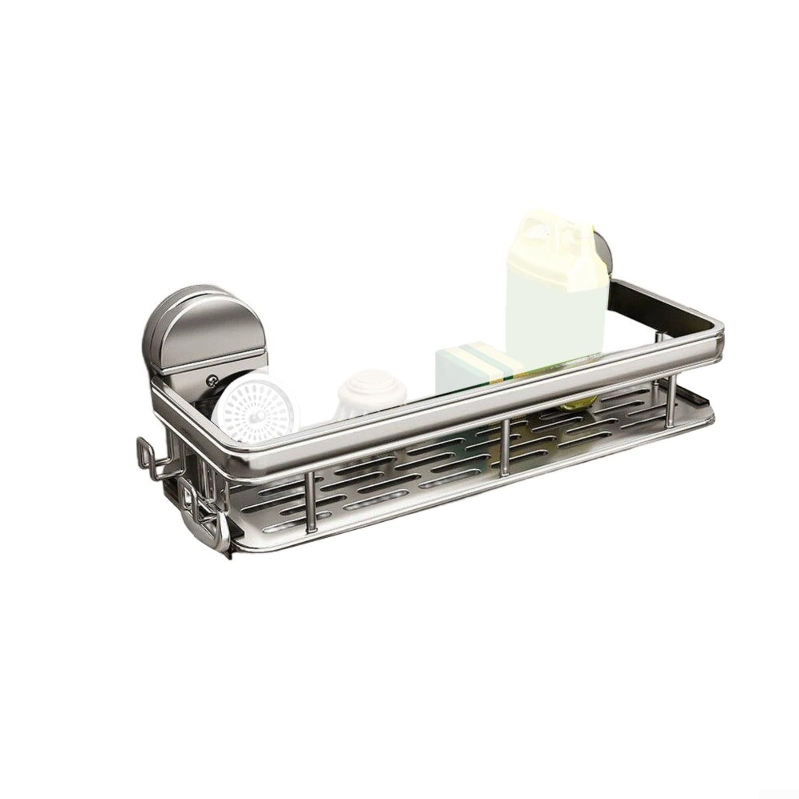 Panier de douche gris antirouille pour en finir avec le désordre et le calcaire