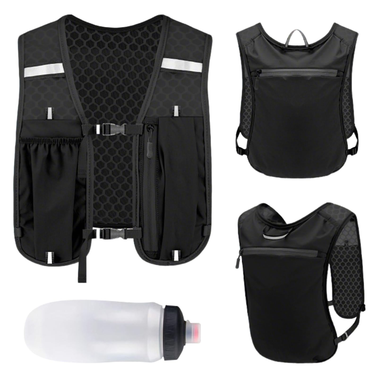 Loopvest voor dames en heren, loopvest met drinkfles, loopvest met 2 x