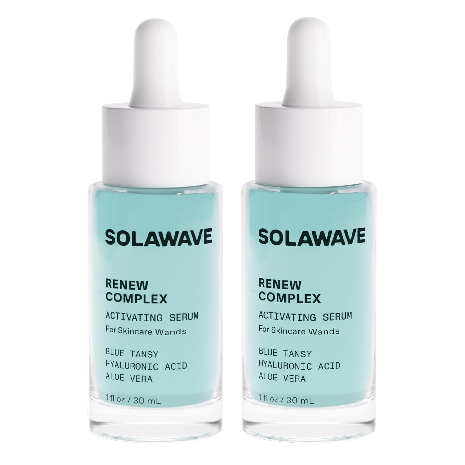SolaWave Renew Complex Serum for Face and Neck | Boost the Effects of SolaWave Facial Wand | Red Light Therapy for Face and Microcurrent Facial Device for Anti-Aging and Skin Tightening | Pack of 2