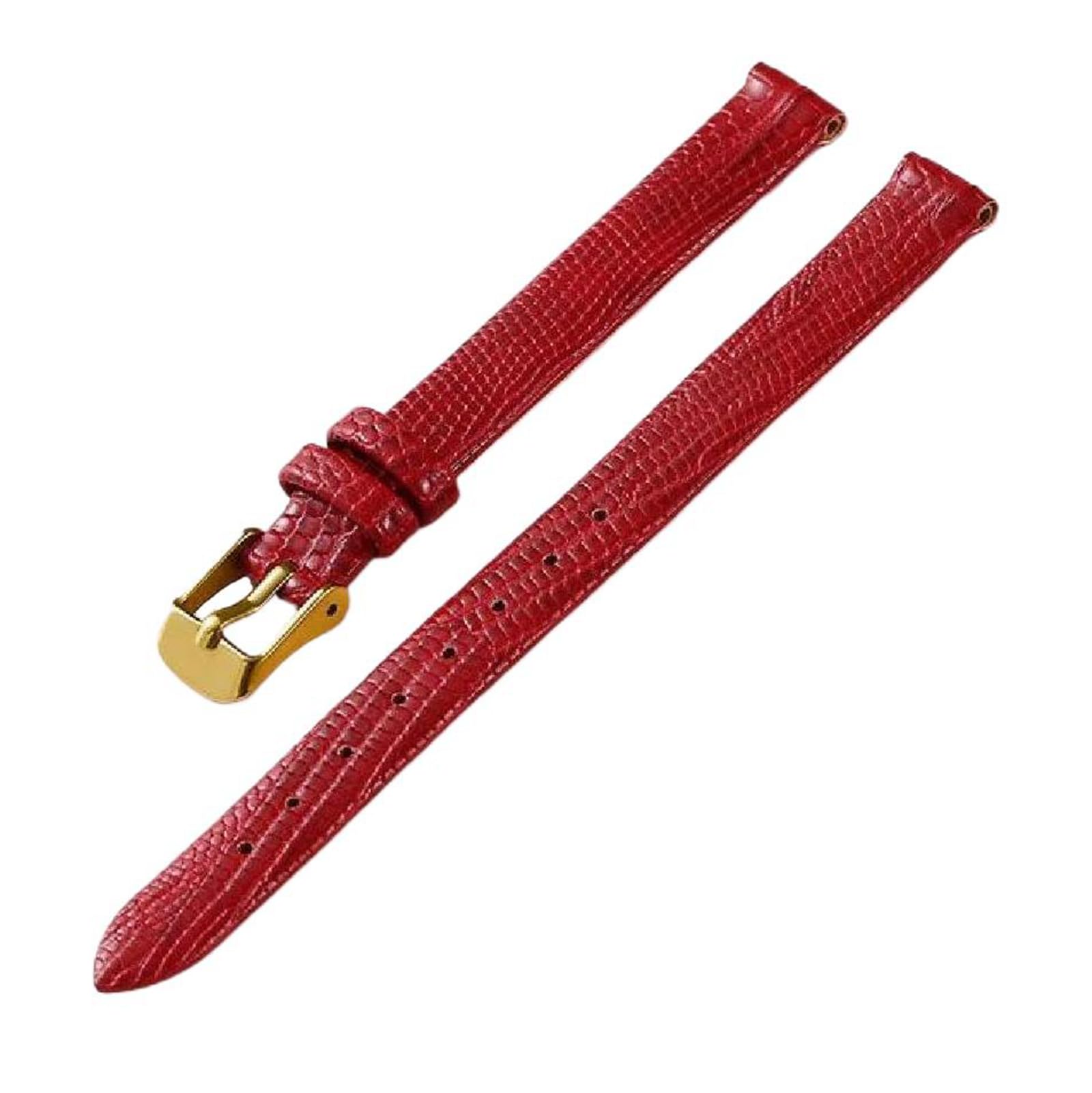 Uhrenarmbänder, Schmales Uhrenarmband aus Leder mit Eidechsenprägung