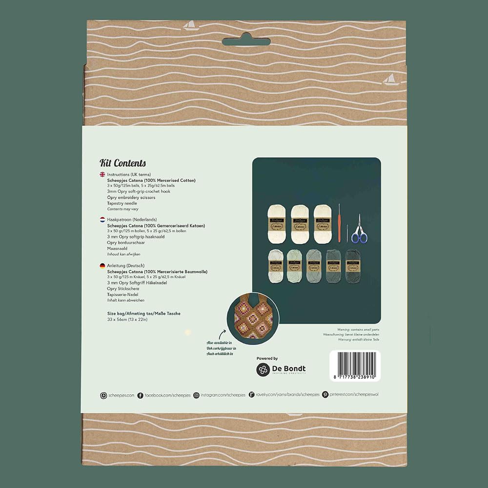 Scheepjes - Scheepjes Häkelset für Anfänger, Granny Square Bag Blau – 1 Set
