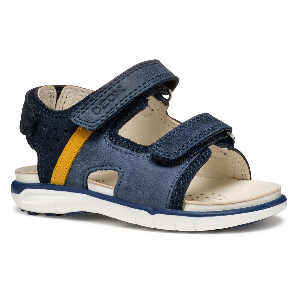 Geox Baby B Sandal Delhi BOY, Dk Navy/Dk Yellow, 4.5 UK Child