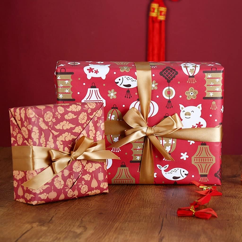 Wrapping Paper Sheets Set Of 6,DIY Gift Red,70Cm X 50Cm