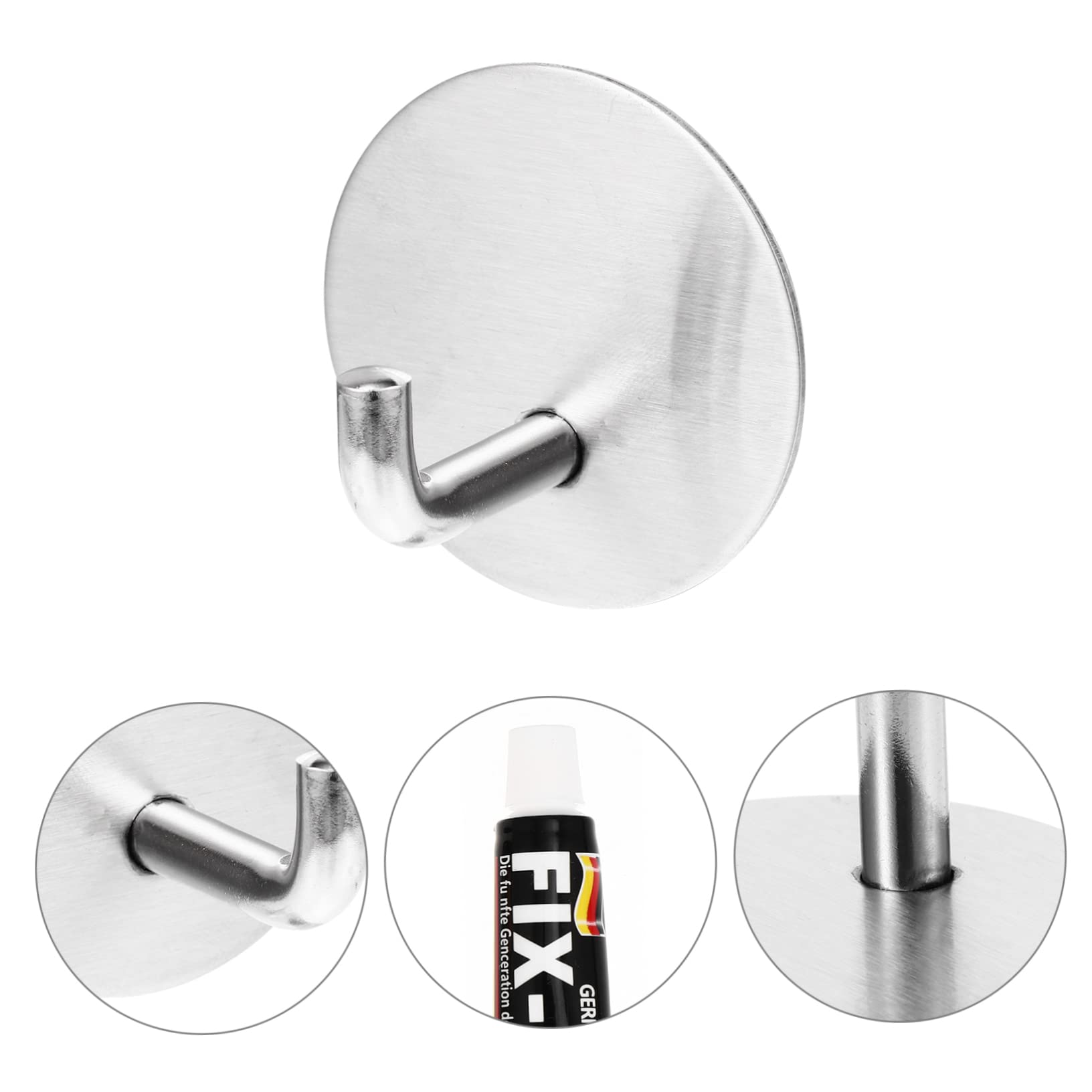 VASDEV Juego de 4 Piezas de Acero Inoxidable 304 para la Pared del hogar, Perchero para Ropa, Gancho para Toalla de Ducha, Ganchos de Metal, Gancho de Cocina, Gancho de Pared Autoadhesivo