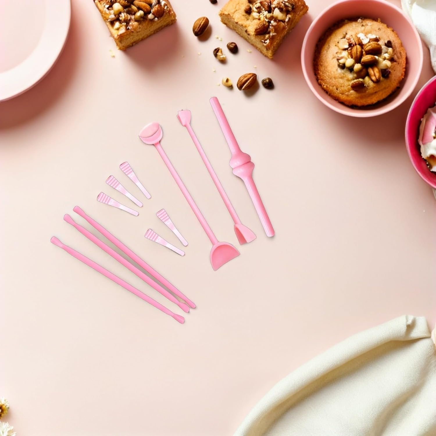 SHOWERORO 11-piece Fondant Cake Carving Tools Set Cake Decorating Mould Kit with Cup Chisel Angle Chisel Flat Taper Point and Cup Round Tips for Sugar Craft Eye Detail Modeling Diy image 4
