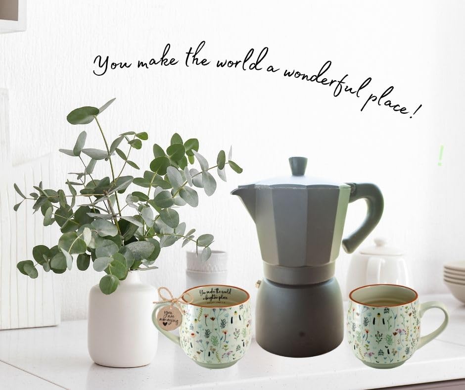 Taza de Cerámica Vintage Floral 18 Onzas miniatura 5