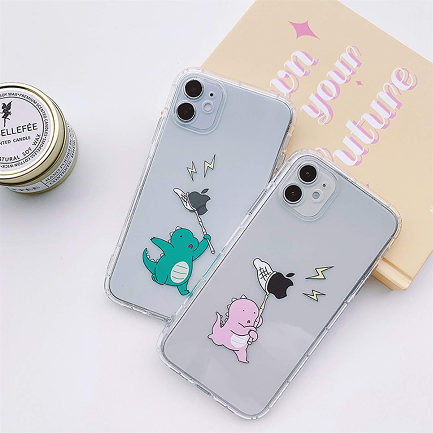 Custodia IPhone 12 Pro Max Con Dinosauro Verde - Cover Morbida Trasparente Antiurto - 2
