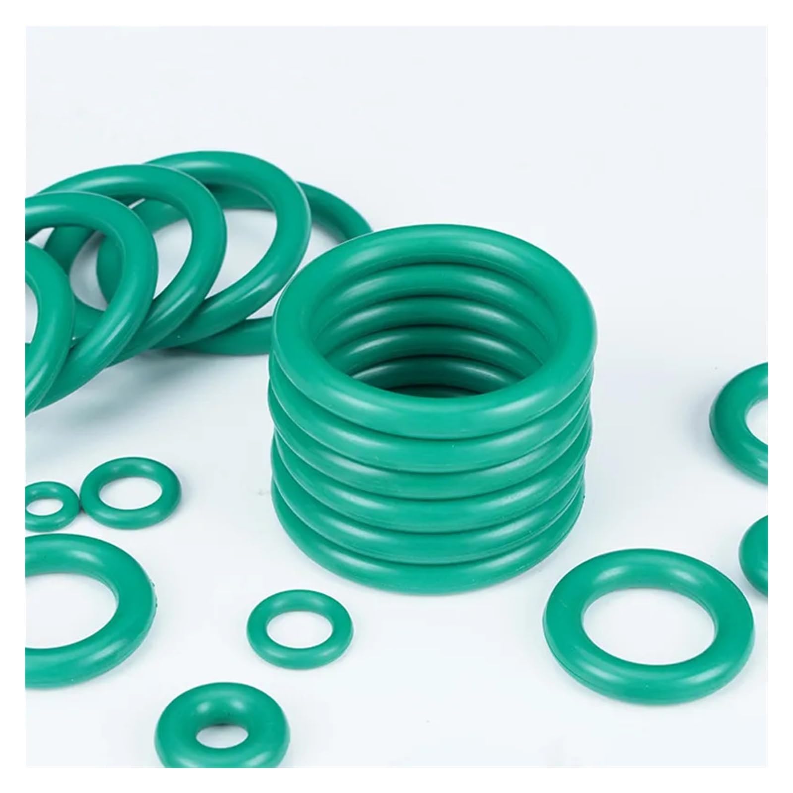 SSIMOO 20/50/100 pièces vert FKM joint torique CS 2mm OD 5-220mm joint mécanique en caoutchouc fluoré joint torique kindly(OD47mm 100pieces)