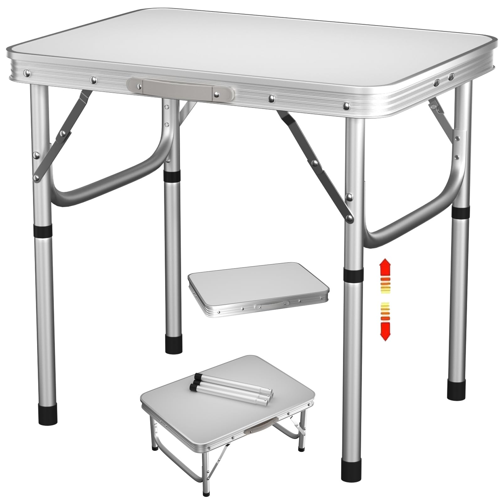 Lucn 2FT Pop-Up Camping Table Folding Portable Outdoor Camping Kitchen Work Top Table 2ft x 1.5ft Adjustable 2-Height 1/2ft — image 1