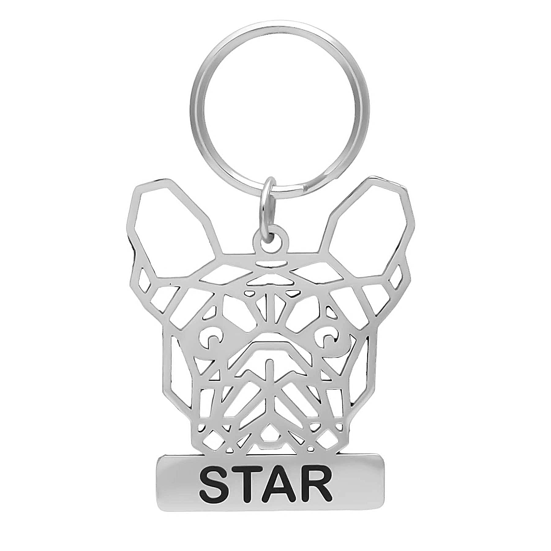 Luigi Geometric Art Dog Face Pet ID Tag- Handcrafted Mixed Metal Pet Tag Custom Personalized Identification tag